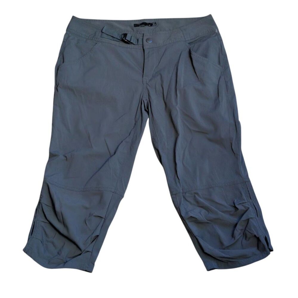 prAna Women's Performance Capri Size 8 Grey Stretch Outdoor Hiking Activewear